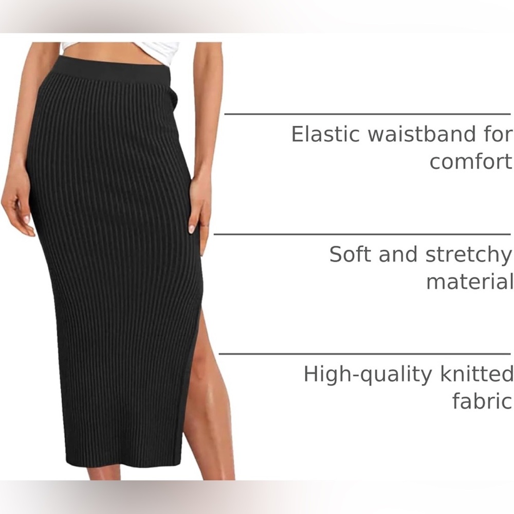 NWT Zeagoo Sweater Midi Skirt in Black